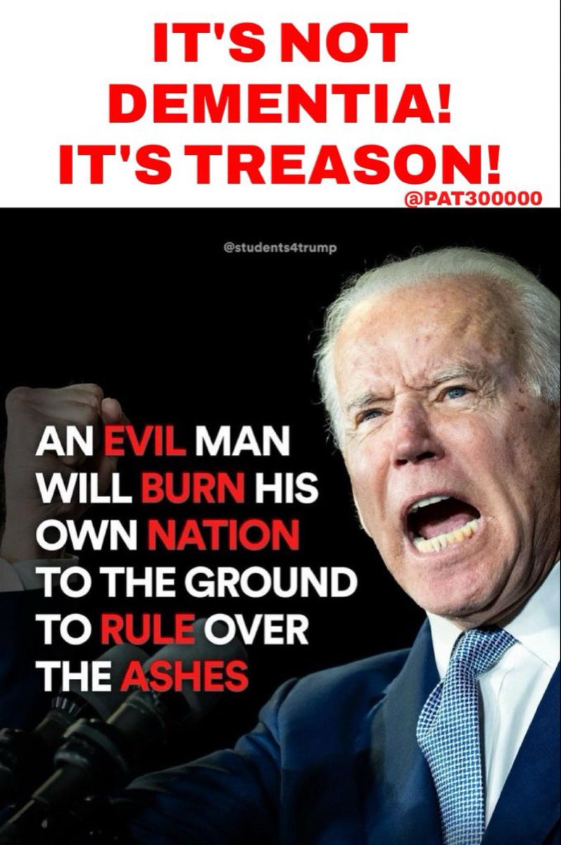 👉Sociopath Biden & the neo-Marxist democrat party peddle only fear & division to hide their crimes against 🇺🇸. 👉Everything 🇺🇸 has experienced in the past 3 plus years is the direct results of a stolen 2020 election that illegitimately installed corrupt demented Biden in the…