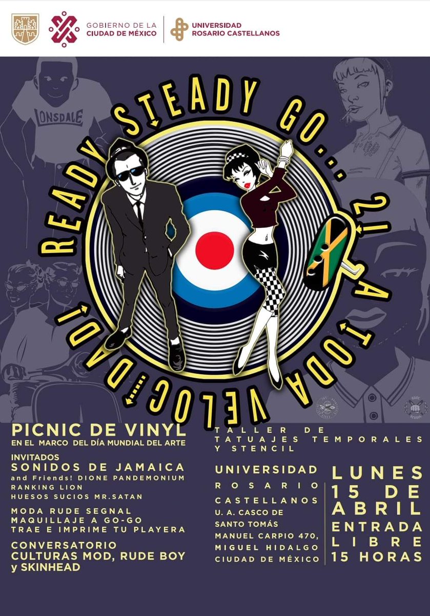 ¡Este #LUNES ya tienes algo para anotar en tu agenda! Acompáñanos en el PICNIC DE VINYL ⚫️🎶 ¡Ven a maquillarte a go-go, imprime tu playera o hazte un tatuaje! 🖤 🗓️ 15 de abril ⌚ 15:00 hrs. 📍 U.A. Casco de Santo Tomás 🎟️ ENTRADA LIBRE #CulturaURC #SomosRosarioCastellanos