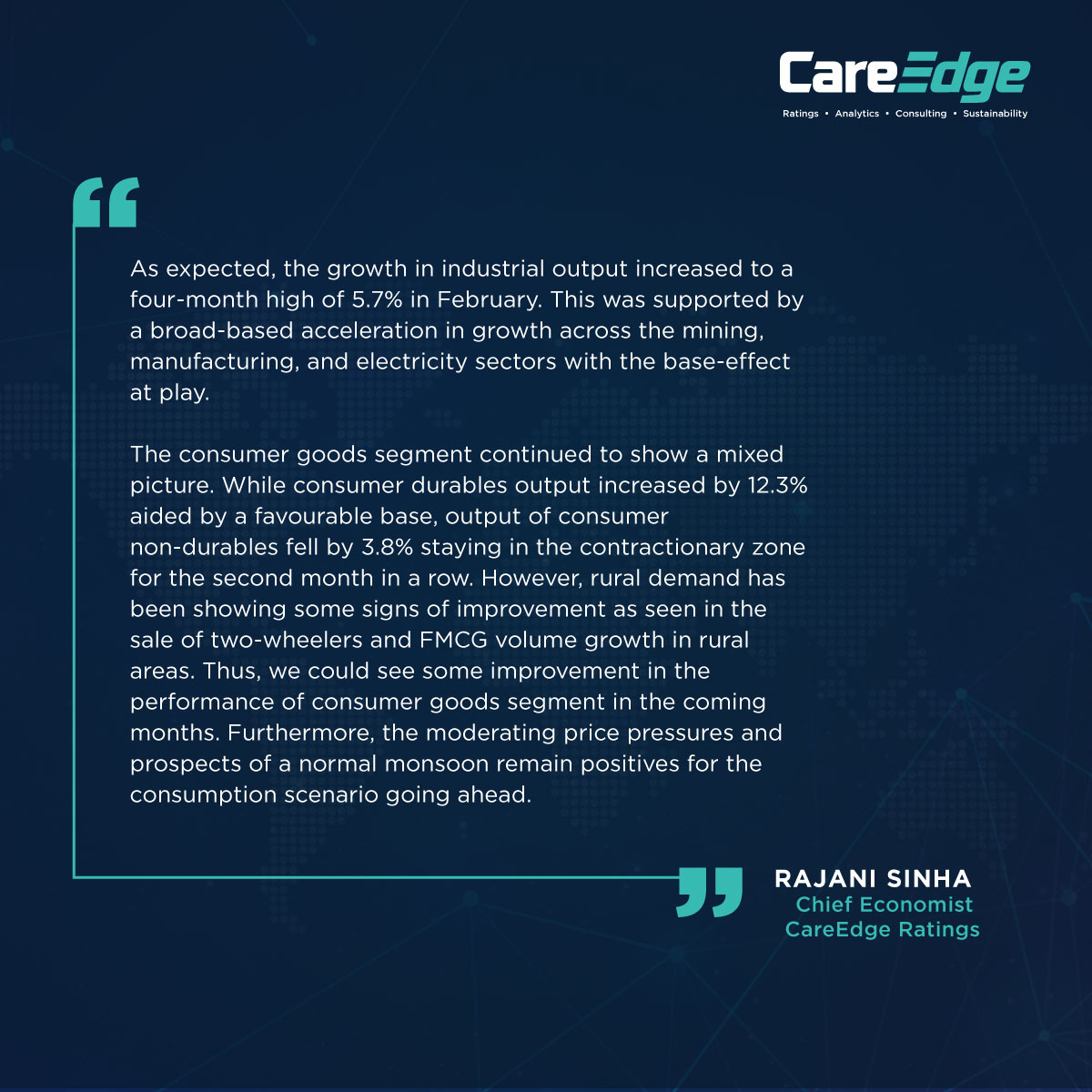 CareEdge Chief Economist, Rajani Sinha, on the latest inflation data. CPI report:careratings.com/uploads/newsfi… IIP report: careratings.com/uploads/newsfi… #CareEdgeInsights #CareEdeRatings #InflationData #Economy