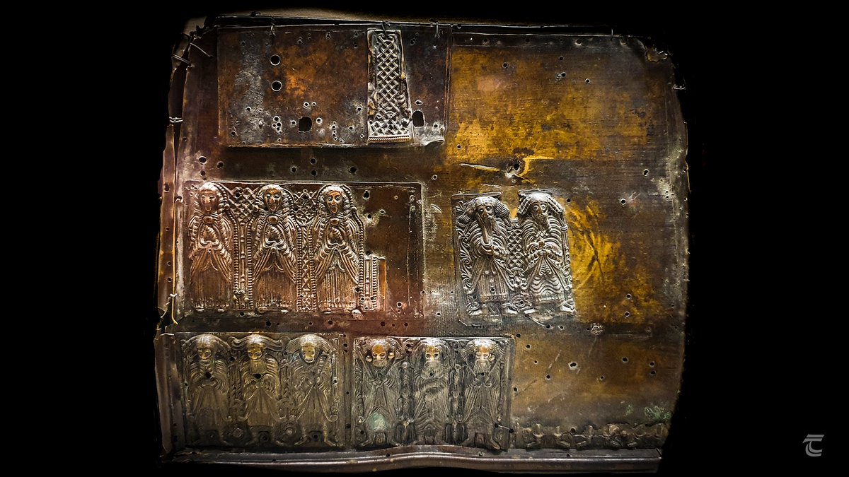 The Breac Maodhóg • The Speckled Shrine of Maodhóg This c11th century reliquary features bronze plaques with wonderfully detailed figures of men and women, likely to represent saints or clerics. It is associated with the monastery of Drumlane in Cavan. On display in @NMIreland