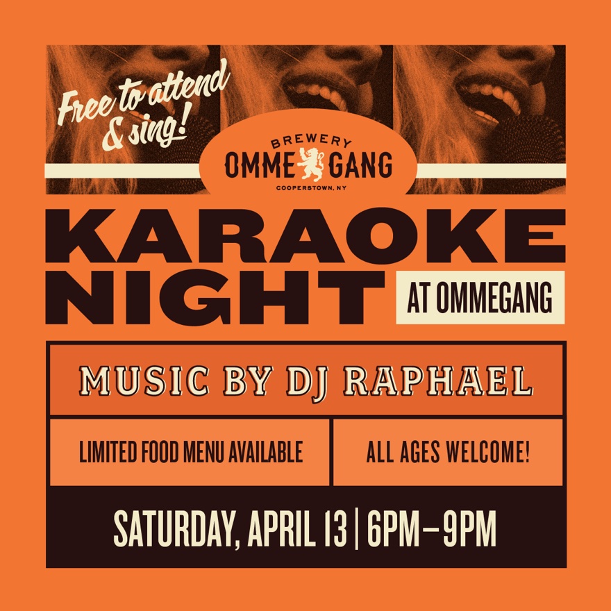 🎤 When the music starts, the fun begins. Join us for karaoke Saturday, April 13th from 6:00 pm to 9:00 pm. Karaoke is for all ages and is free to participate in! *A limited food service menu will be available starting at 5:30 pm.