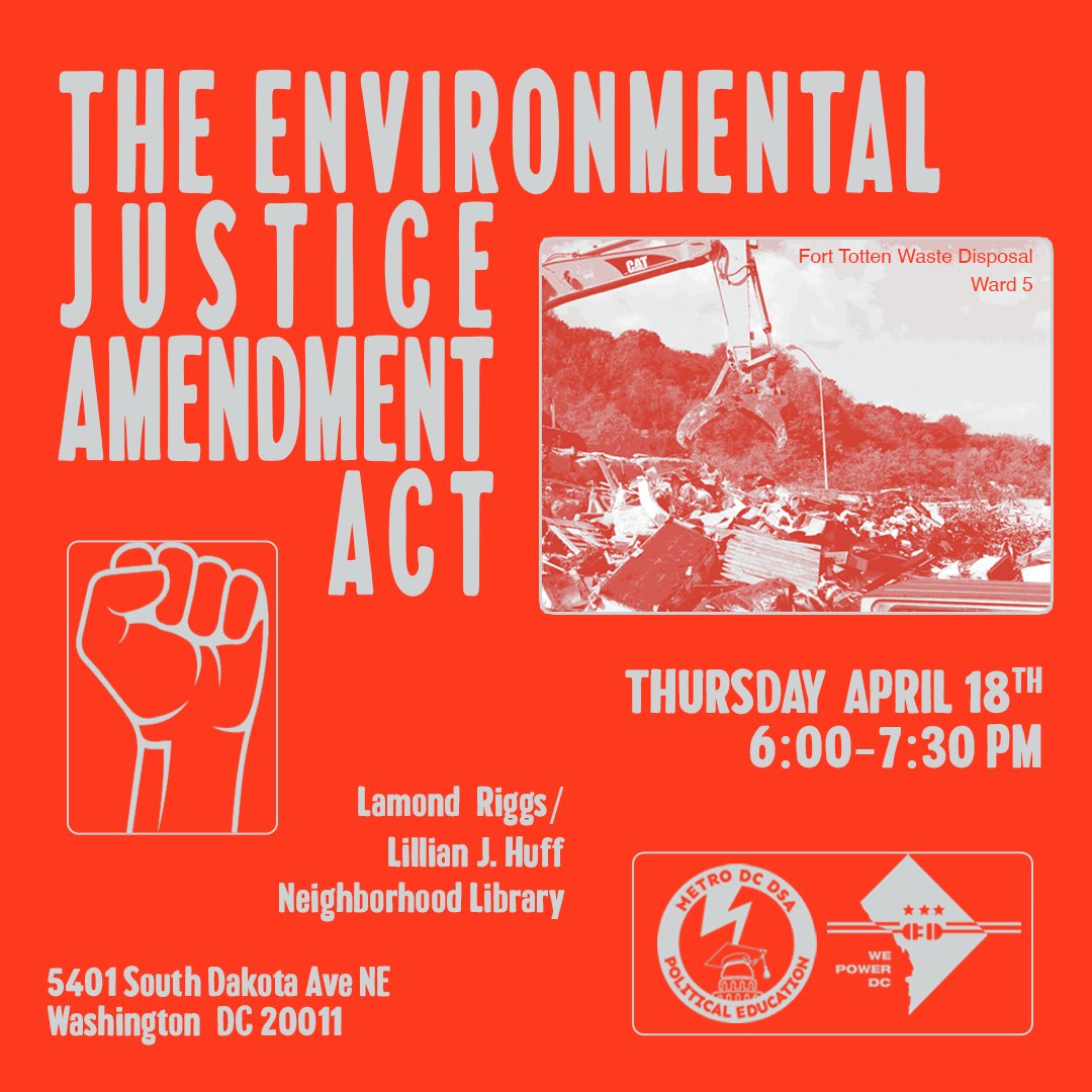 Black, Brown, immigrant and working class neighborhoods in DC bear the burden of pollution because of racist and dangerous zoning policy. Join us next week to learn about the fight to pass legislation that rewrites the rules and protects communities! actionnetwork.org/events/environ…