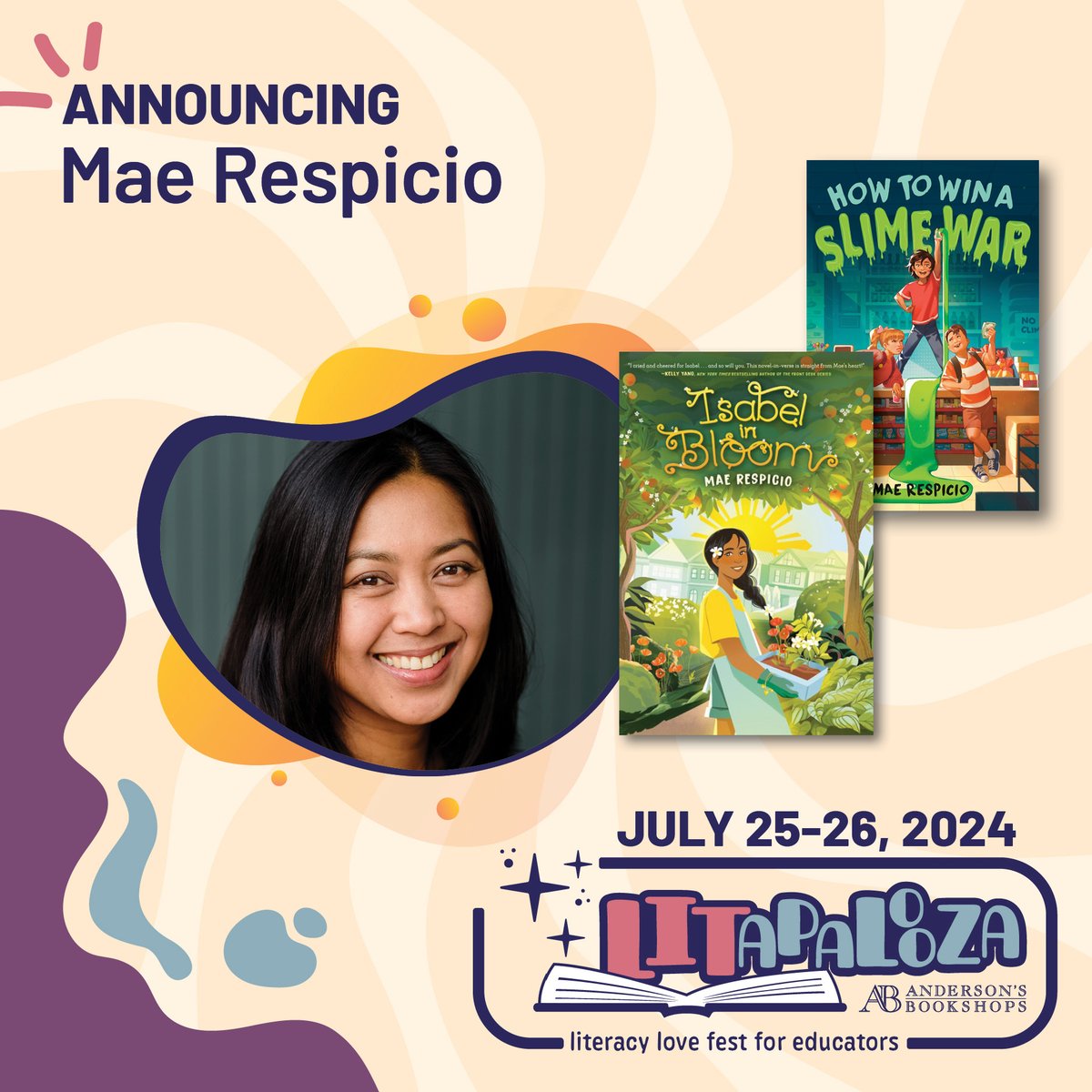 #LITfriday means more author announcements! YOU can meet Mae Respicio @maerespicio when you attend our lovefest for literacy - LITapalooza! Spend two days learning at this educator-focused conference! REGISTER HERE: LITapalooza2024.eventcombo.com