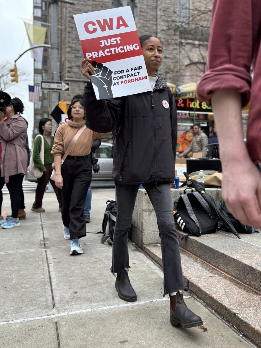 DAY 2! <a href="/FordhamGSW/">Fordham Graduate Student Workers-CWA</a> ⚡️STRIKE PREP PICKET ⚡️

You listening, <a href="/FordhamNYC/">Fordham University</a>?