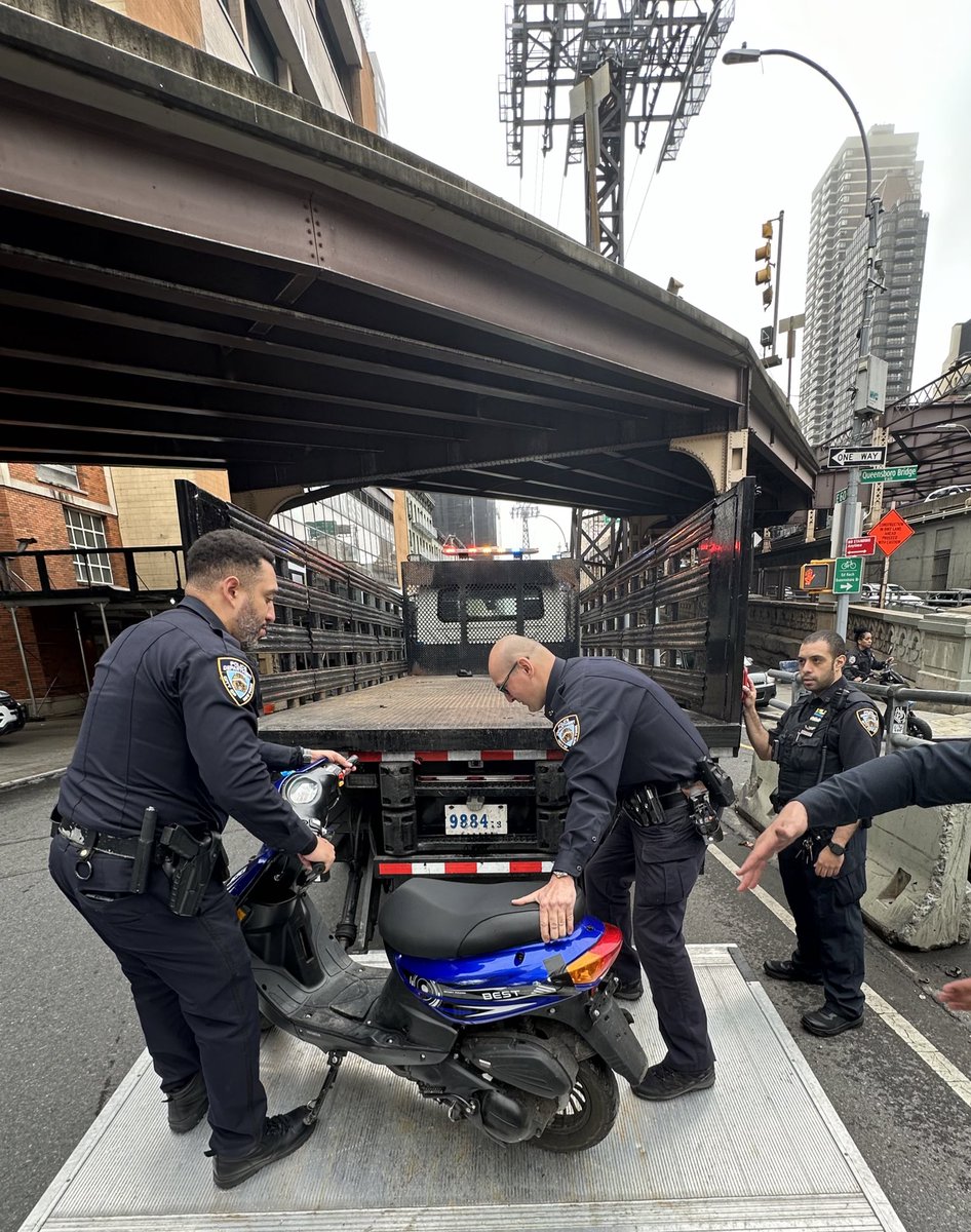 Can’t stop, won’t stop! We’re back at it removing recklessly driven illegal 2-wheeled devices from our Upper East Side streets, sidewalks, and bike lanes. These confiscated rides are off to the POUND!