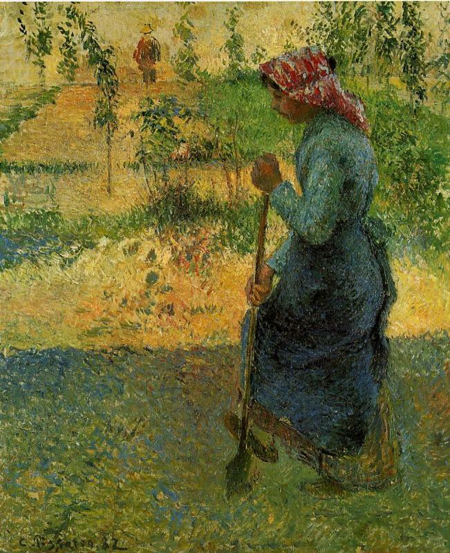 Study of a Peasant in Open Air (also known as Peasant Digging) wikiart.org/en/camille-pis…