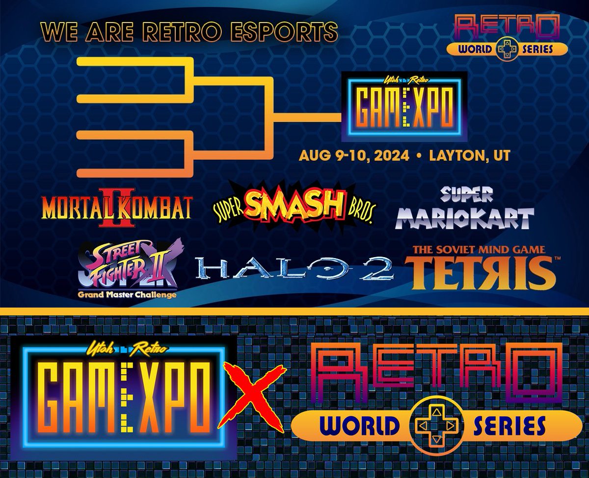 We've teamed up with @RetroWrldSeries to bring some exciting tournaments to the Utah Retro GameXpo. Win Fantastic Prizes! 

Get your tickets here: utahretrogamexpo.com/event-passes 

Tournament info here: utahretrogamexpo.com/tournaments #UtahRetroGameXpo 

#URGX #gamingexpo #retrogaming
