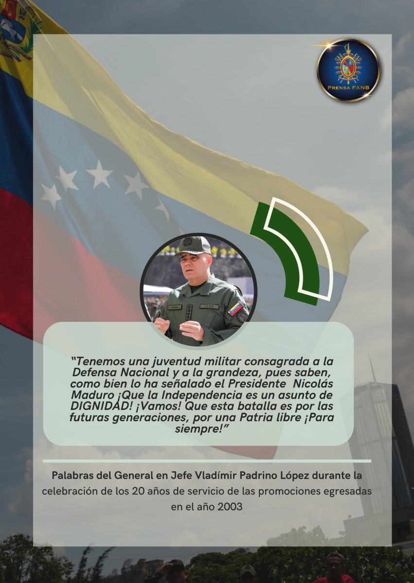 La juventud venezolana, con su pasión y compromiso, es la guardiana incansable de una nación que forja un nuevo destino basado en su dignidad e independencia. Juntos, escribimos un capítulo vibrante en la historia de nuestra Patria. 🌟🇻🇪 #VenezuelaValiente