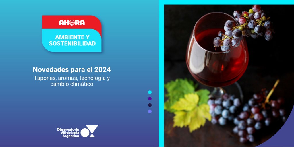 🔴 AHORA⎥ AMBIENTE Y SOSTENIBILIDAD
NOVEDADES PARA EL 2024
observatoriova.com/ahora/tapones-…
Conocé todas nuestras alertas en 👉🏼 observatoriova.com/ahora/
#AhoraOVA #AmbienteySostenibilidad #Vitivinicultura #Tecnología #CambioClimático