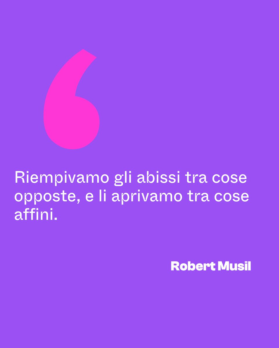 Una vita appartata e una carriera da ingegnere presto abbandonata per dedicarsi completamente alla letteratura. Oggi, nel 1942, ci lasciava Robert Musil, autore del capolavoro 'L'uomo senza qualità' da cui è tratta la citazione. #BookCityMilano #BCM24 #RobertMusil #15Aprile