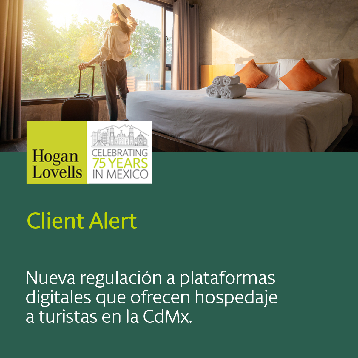 Hoganlovellsmex's tweet photo. Conoce de qué trata la nueva regulación a #PlataformasDigitales que ofrecen #HospedajeATuristas en la CdMx, en el #ClientAlert escrito por nuestro equipo. 

Da clic al enlace para acceder a él: https://t.co/UmCOq2CCrG 

#HoganLovells https://t.co/V0quzllvjR