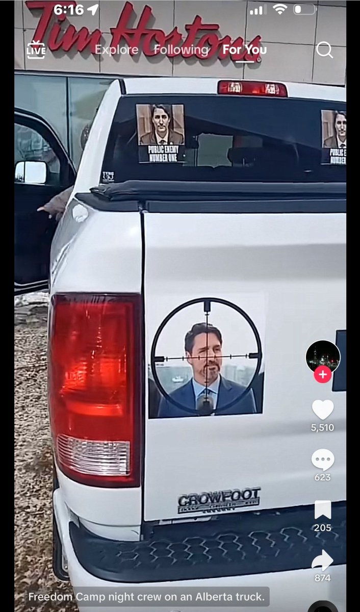 AbGamble1's tweet photo. This is NOT okay, not for Trudeau, not for Poilievre, not for Singh. I remember Sarah Palin targeting Gabby Gifford with the crosshairs analogy, a few days later Gabby got a bullet in her brain. Watching her and her husband Mark Kelly deal with this tragedy was heartbreaking https://t.co/5QXIbrDBBW