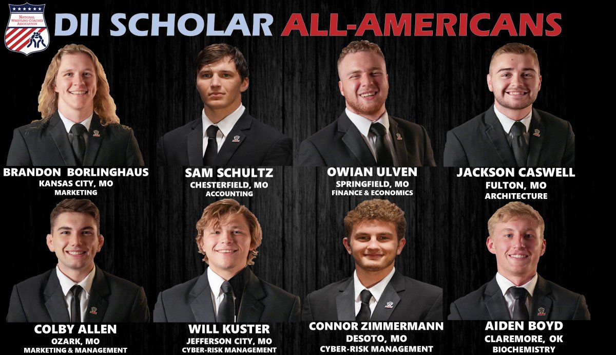 Drury_Wrestling's tweet photo. Eight Drury Wrestlers recognized as DII Scholar All-Americans! @B_borlinghaus @schultzsam55 Owian Ulven @jackson40509558 Colby Allen @willpkuster @ConnorZimmerm18 Aiden Boyd https://t.co/E6IySIRwOO
