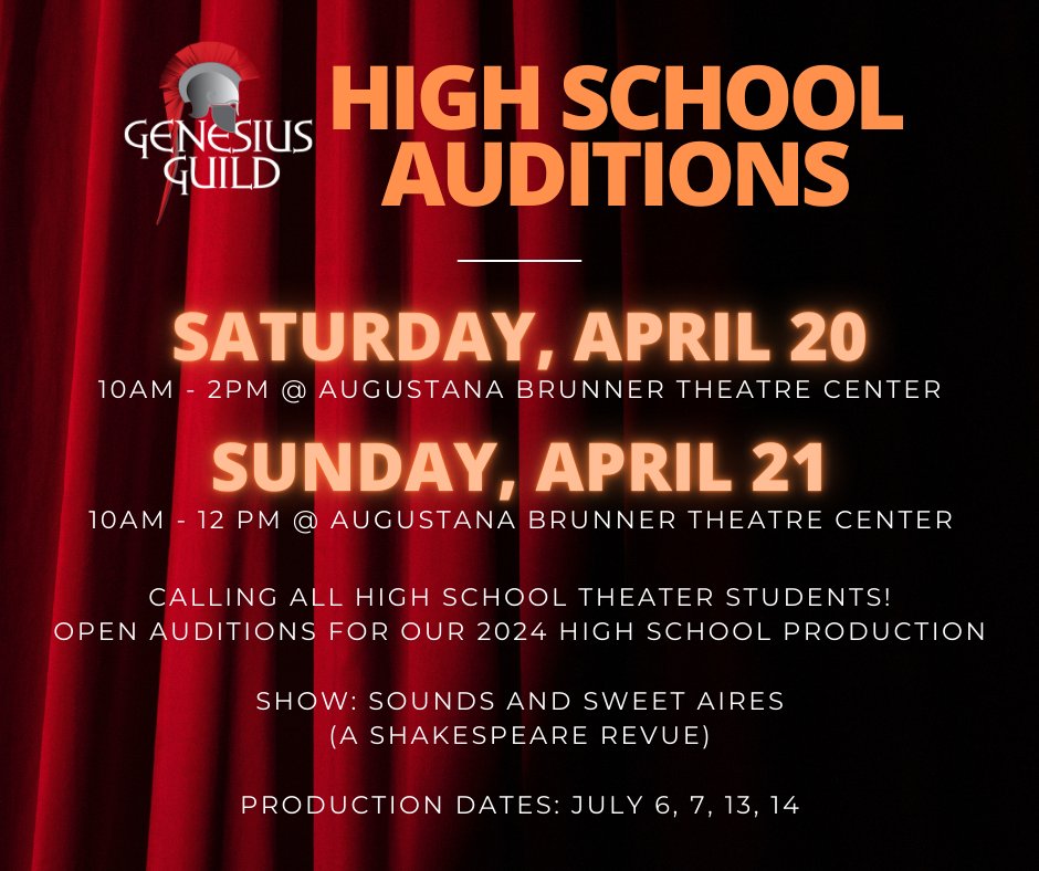 THIS IS NOT A DRILL - we are actually announcing auditions!! Come join us in the park this summer as we put on another season of FREE theater in the Quad Cities. If you want to be on stage, then we want you!