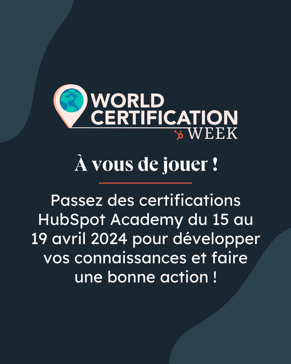 🤩 J-3 avant le début de la World Certification Week : academy.hubspot.fr/certification-…