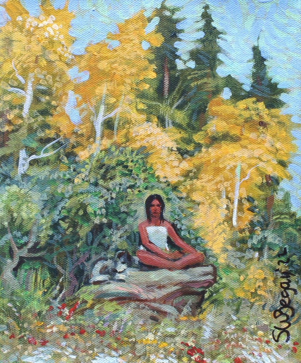 One With Aspen (acrylic on canvas) | 🎨 Shonto Begay (Diné) Private Collection