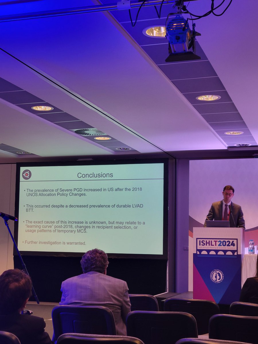 Proud of our chief fellow @DukeCardFellows @_JoeLerman and future @DukeHrtFailure fellow for his excellent presentation of impact of UNOS allocation on PGD ❤️💙!! @ISHLT @DCRINews @richa_agarwalMD @_adevore @robmentz @manesh_patelMD