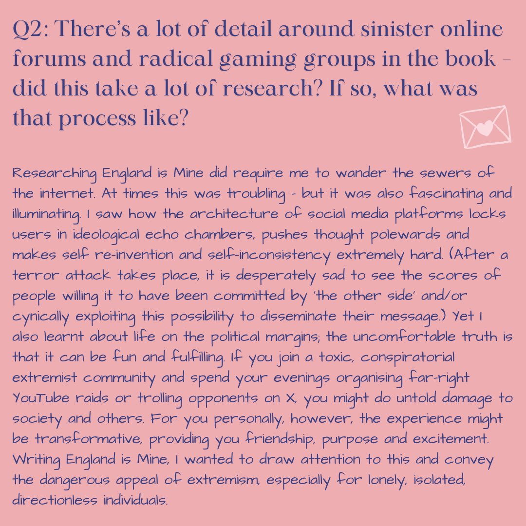We had the pleasure of interviewing @nicolaspadamsee about his debut novel, England is Mine, for the April newsletter! Scroll for an exploration of what it’s like to research the dark web and get into the radicalised mind…👉 (1/2) #AuthorsOfTwitter #BooksWorthReading