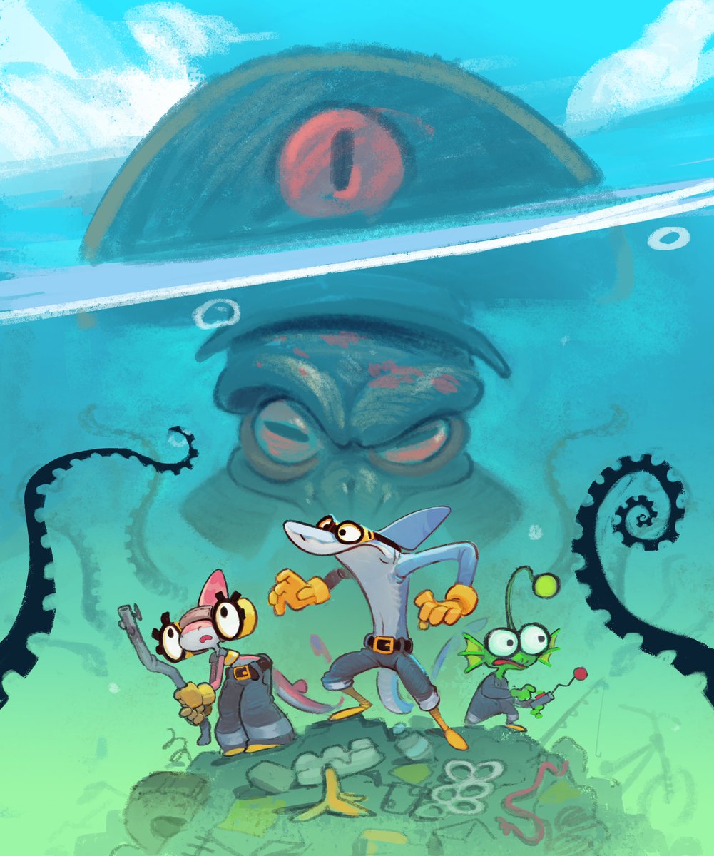 Capi974's tweet image. Alright, I&apos;m gonna start being vocal about it. 
 I&apos;ve been writing a 3D Action platformer with Sharks characters!

There&apos;s lots of work to be done but I&apos;m gonna be focusing on this project. I&apos;ll start posting some stuff soon.