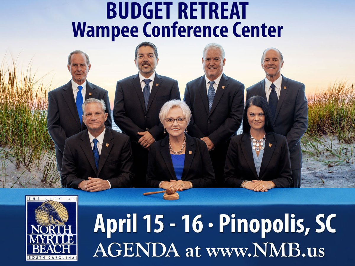 The North Myrtle Beach City Council will meet on Monday, April 15, at 8 AM at City Hall to convene the Budget Retreat Meeting. Agenda can be found at the following link: nmb.us/AgendaCenter/V…