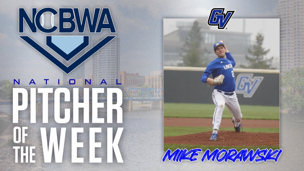 Mikę Morawski was named the NCBWA National Pitcher of the Week for his performance vs. Parkside. He tossed a 9-inning shutout, allowing just 1 hit with a career-high 13 strikeouts. #AnchorUp