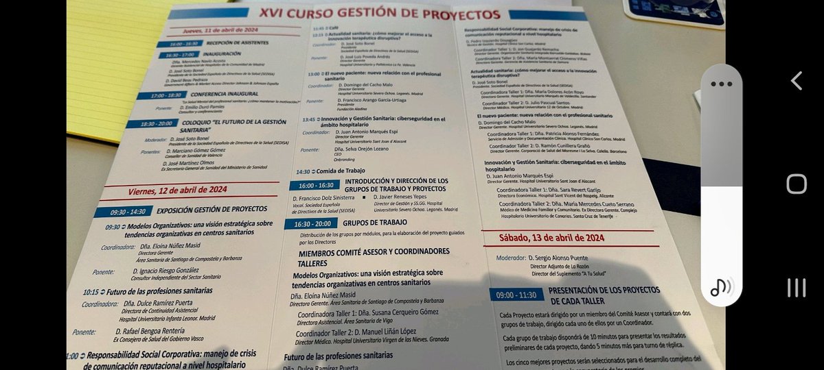 DulceRamPuer's tweet photo. EL #futuro de las #profesiones #sanitarias en XVI Curso de #Gestionproyectos de @SEDISA_NET con la colaboración de @JNJNews. De la mano de #RafaelBengoa y más de 200 profesionales trabajando en proyectos de #innovación realistas e implantables. https://t.co/cbUmwGzTIh
