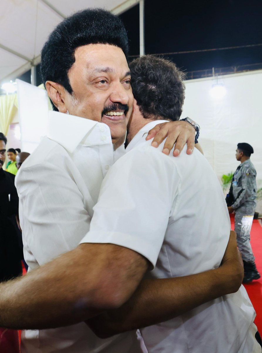 mkstalin's tweet photo. With my dear brother @RahulGandhi... https://t.co/tvSQVi9zG2