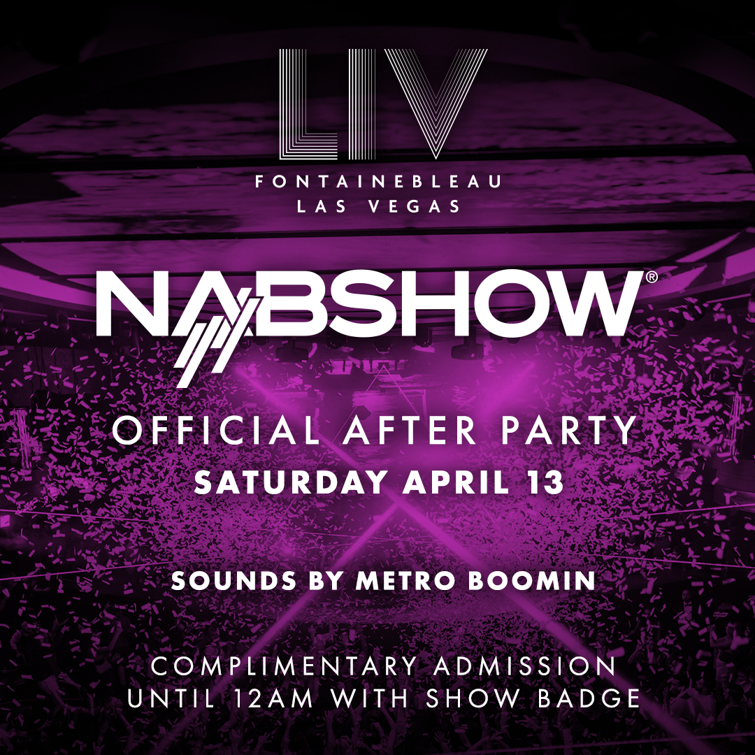 Want to kick off your #NABShow experience with a bang? Meet us at @livnightclublv at @fblasvegas on Saturday April 13 for an iconic set from critically-acclaimed producer, songwriter and DJ @MetroBoomin. Present your NAB Show badge for expedited entry at no charge until 12am.