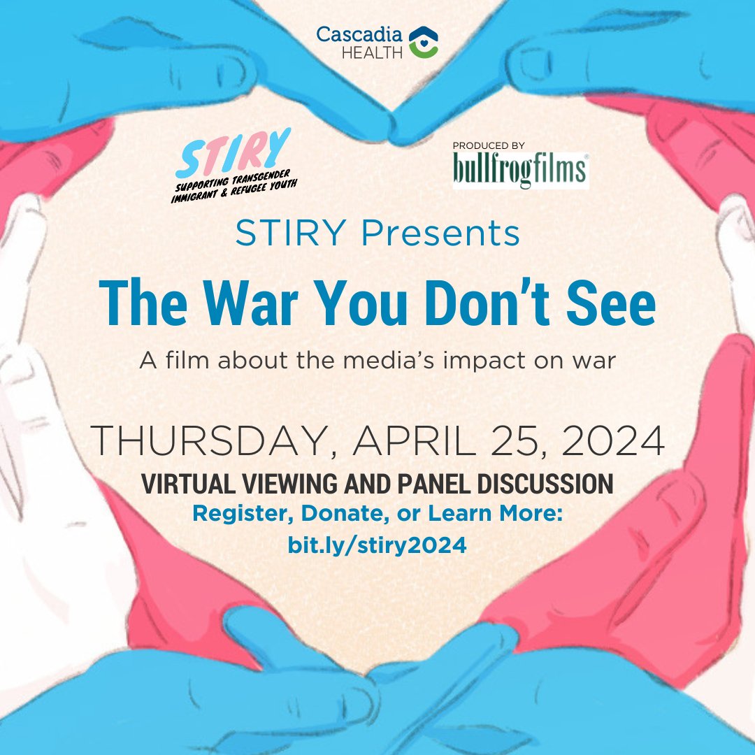 Join Cascadia for a group viewing of John Pilger’s “The War You Don’t See,” a documentary tracing the history of reporting and the media from WWI to the present day. Sign up for free! Register: bit.ly/stiry2024

#WholeHealth #WholeLives #WholeCommunity