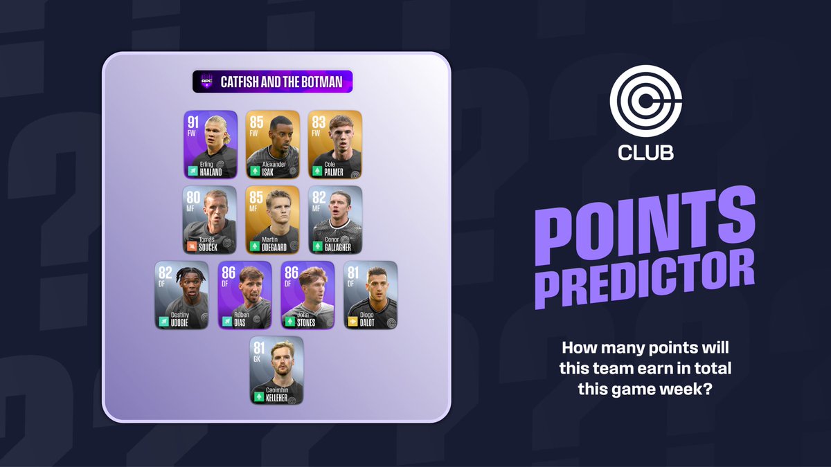 🚨 POINTS PREDICTOR 🚨 WIN +50 GEMS! 💎 This week: 𝐂𝐚𝐭𝐟𝐢𝐬𝐡 𝐚𝐧𝐝 𝐭𝐡𝐞 𝐁𝐨𝐭𝐦𝐚𝐧 ❤️ Like this Post 💬 Comment the Total Score this team will score Closest WINS 🏆 GO GO GO!