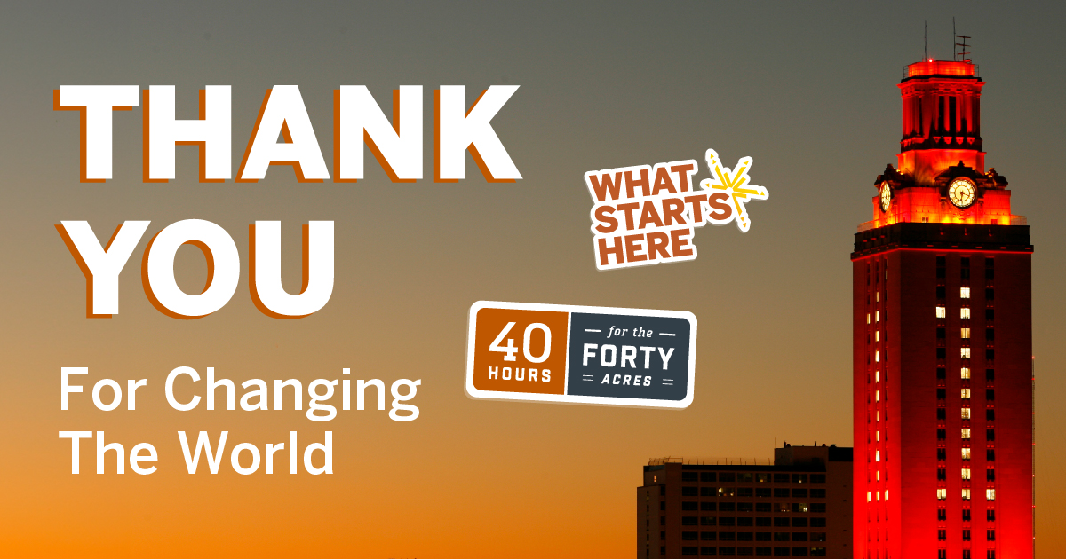 THANK YOU! Together, we raised over $2,000 for Literacy First during #UT40for40. Thanks to supporters like you, we can continue building a world in which every child develops literacy skills that equip them to realize their full potential! #LiteracyFirst #ThankYouDonors