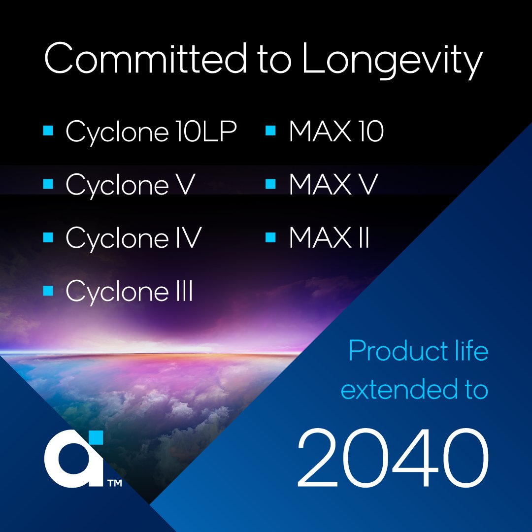 We’re extending the lifecycle of our FPGA legacy products to 2040 🗓️ Find out more about this and our power and cost-optimized FPGAs in the blog👇 intel.ly/3VSLf5G