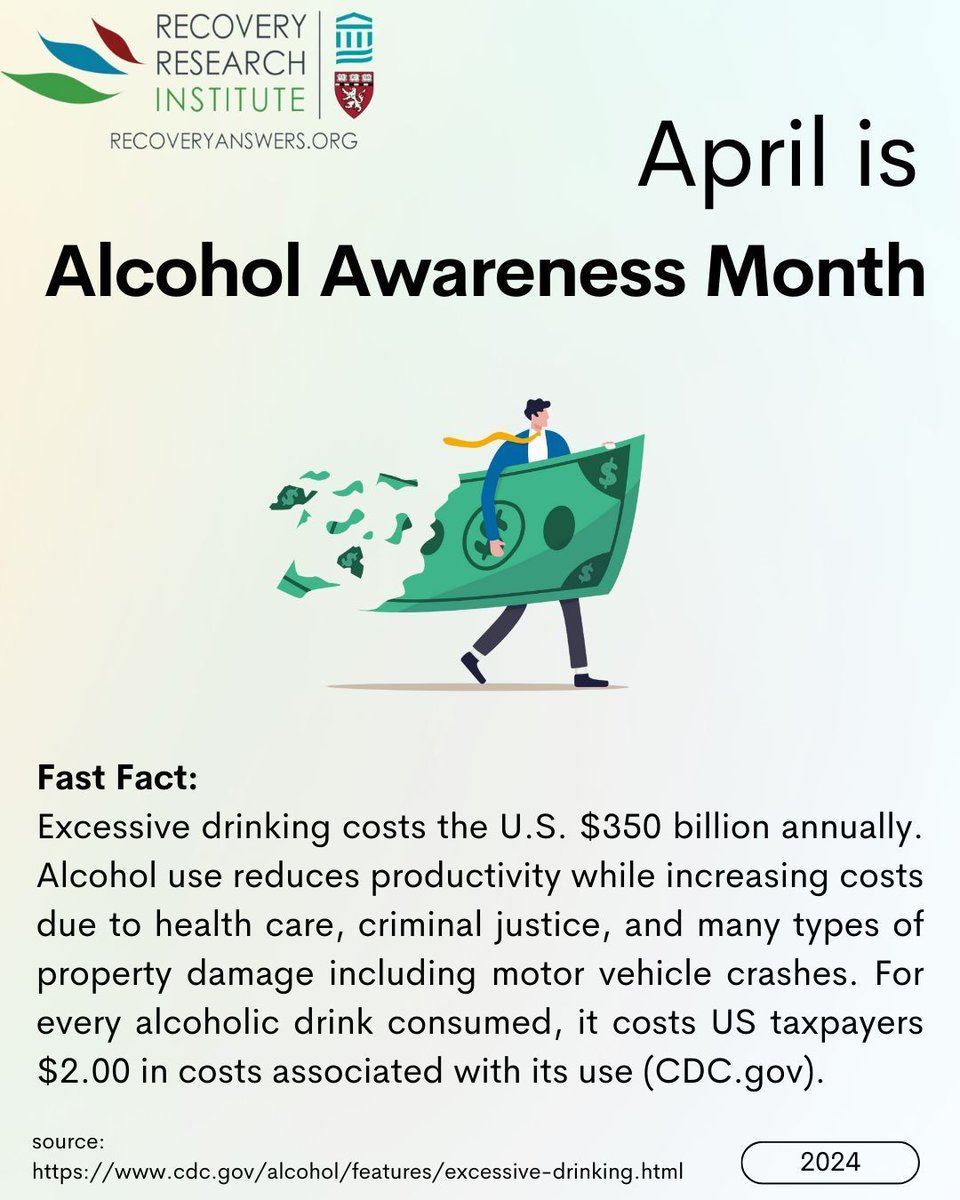 Did you know that excessive drinking costs the U.S. $350 billion annually? #AlcoholAwarenessMonth #EndStigma #SupportAndHealing #RecoveryThroughScience