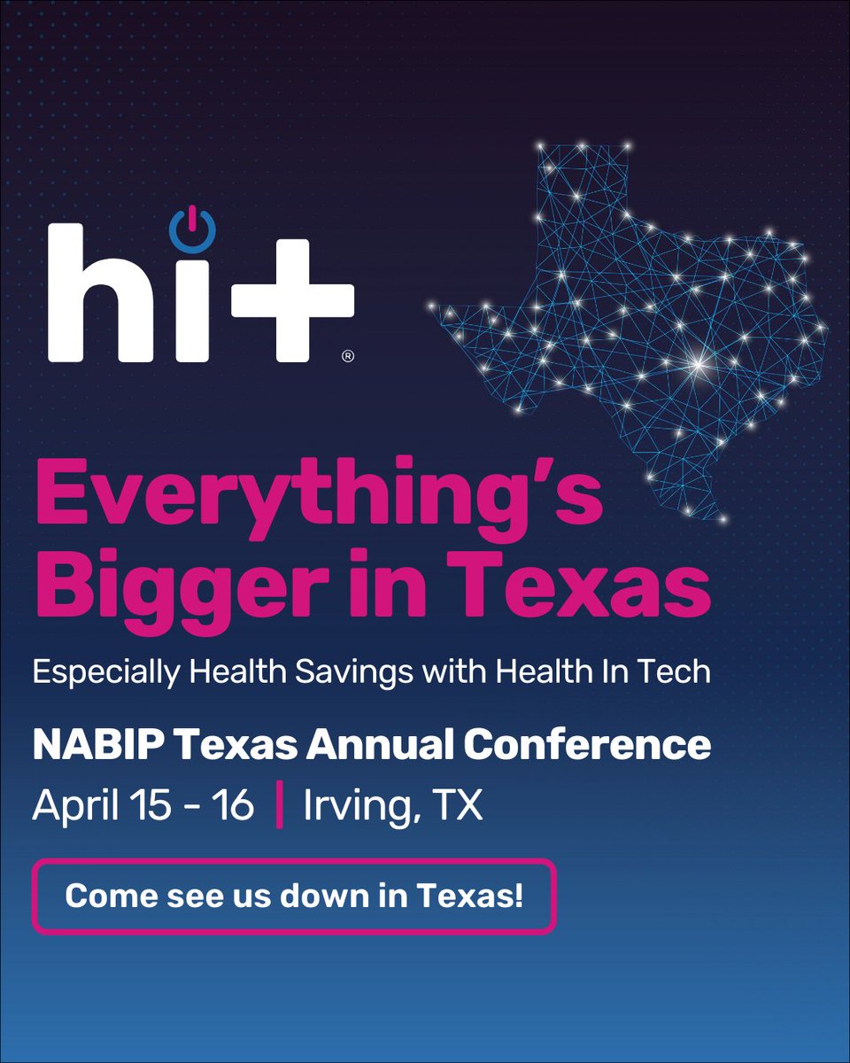 🌟 Stars shine on Texas health savings! Meet the HIT team at NABIP Texas Annual Conference and discover our revolutionary SaaS platform, eDIYBS. Lasso in industry-leading client savings today: tinyurl.com/243fchcc

#HealthInTech #NABIP #Savings #SelfFunding #SaaS #Insurtech