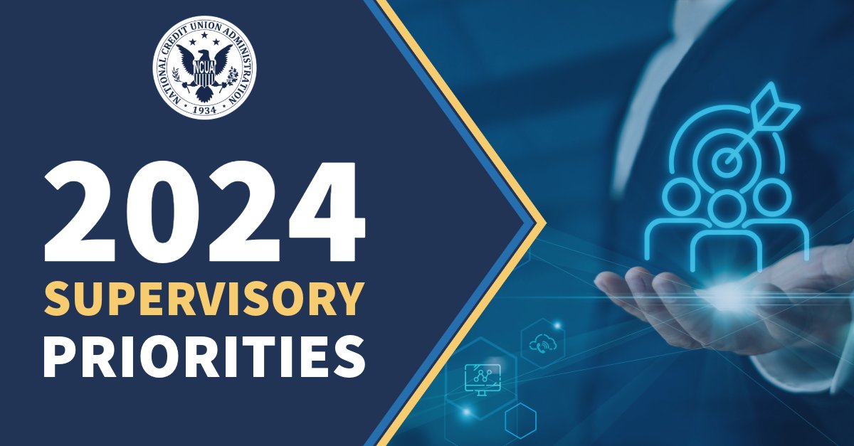 Visit go.ncua.gov/498BdRv to read the Chairman's letter to credit unions outlining the NCUA’s supervisory priorities and other updates to the agency’s 2024 examination program. #creditunions #finance #technology #money