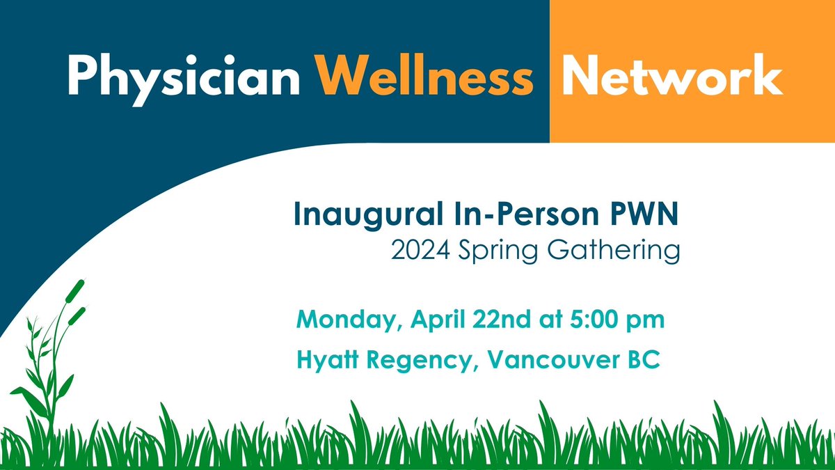 We are excited to welcome you to the In-Person Physician Wellness Network 2024 Spring Gathering on April 22nd from 5-8 pm in Vancouver. Registration closes on April 16th! Use this link to join us for an evening of learning and connection:: bit.ly/41SXpg0