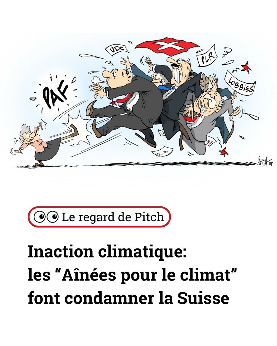 Condamnation de la Suisse pour inaction climatique: la leçon de karaté des Aînées pour le climat. 👇 Par @PitchComment