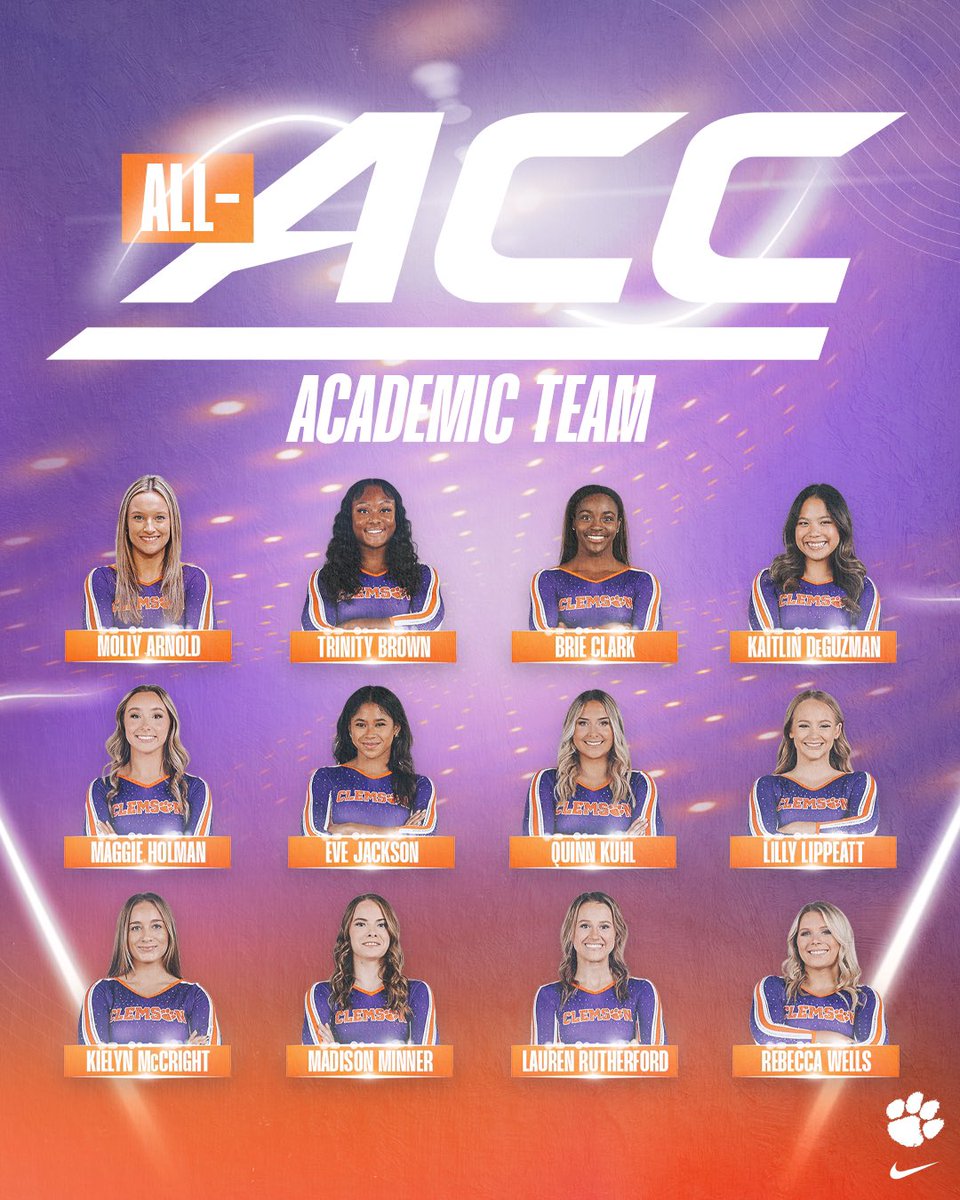 All-ACC Academic Team ✨ Congrats to these Tigers on their accomplishments in the classroom! #TeamOne
