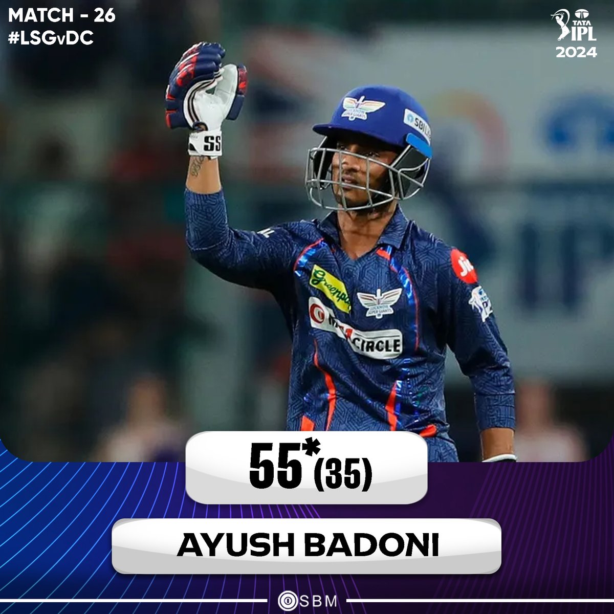 Ayush Badoni played an absolutely brilliant knock to take LSG to a good score👏 📷: IPL/BCCI #AyushBadoni #IPL #IPL2024 #LSGvDC #LSGvsDC #Cricket #SBM