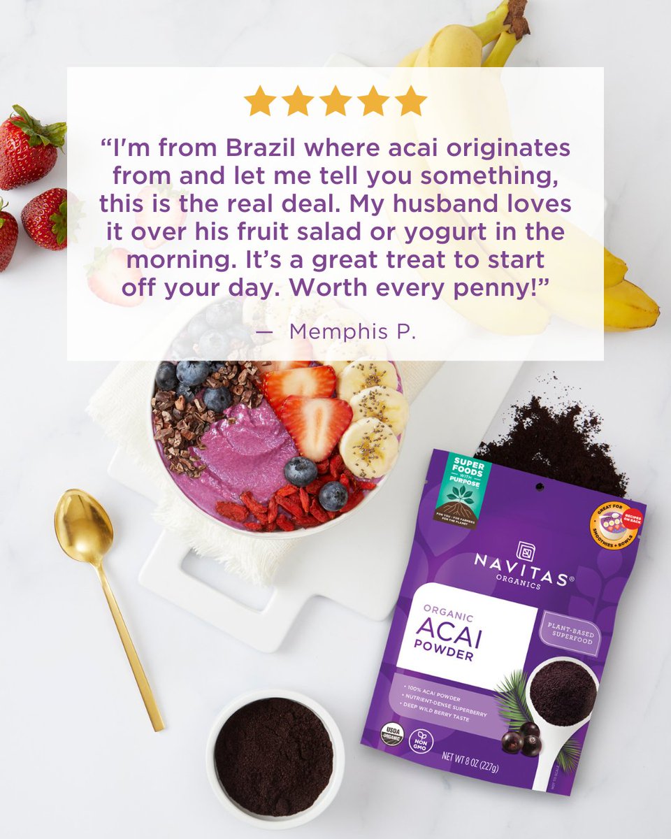 Straight from the heart of Brazil, our organic Acai Powder has won over even the toughest critics! 🇧🇷💜 Dive into the authentic taste of the Amazon with each spoonful—perfect over fruit salad or yogurt or blended into #acai bowls & #smoothies for a morning boost! 🍇😍