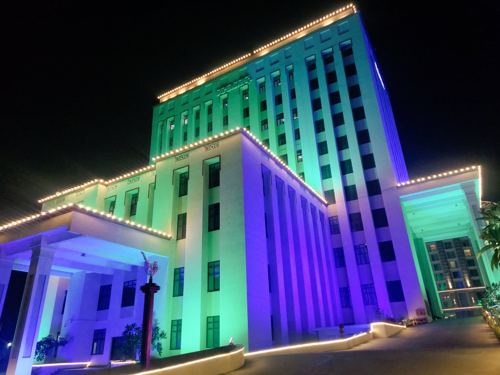BMC-ICOMC tower lit up on the eve of 
#76thCapitalFoundationDay
#76thBhubaneswarDay