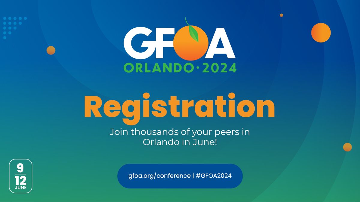 GFOA's 118th Annual Conference is taking shape! Planning to attend? More than 70 sessions have been announced along with inspiring keynotes, a 5k run, and a pretty cool closing event. Register today and we'll see you in Orlando! gfoa.org/conference