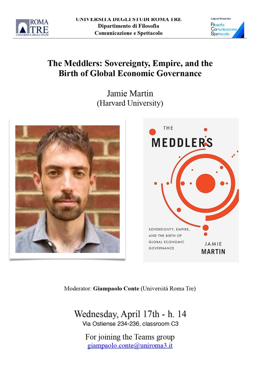 Giuliano Garavini ☮︎ (@garavinig) on Twitter photo “White himself clarified how the IMF would establish an asymmetric right to non-interference that simultaneously protected US capital and US sovereignty: The United States would never need to draw on its resources”
From <a href="/jamiemartin2/">Jamie Martin</a> "The Meddlers" to be discussed at Roma Tre. “White himself clarified how the IMF would establish an asymmetric right to non-interference that simultaneously protected US capital and US sovereignty: The United States would never need to draw on its resources”
From <a href="/jamiemartin2/">Jamie Martin</a> "The Meddlers" to be discussed at Roma Tre.