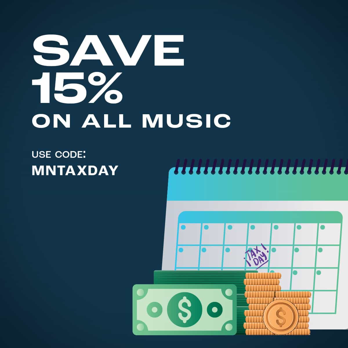 We're kicking off Tax Weekend with a special offer! Now through Monday, April 15th, take 15% off sheet music with promo code MNTAXDAY. Whether you're a beginner or a pro, find the perfect arrangement for your next performance on Musicnotes.com 🎶 #taxday #taxweekend