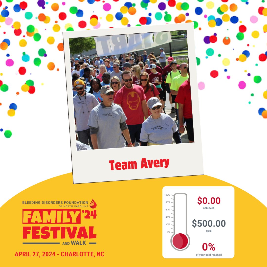 Support Team Avery this #FundraisingFriday by donating to them by visiting  secure.qgiv.com/event/2024char…🎉 Be their first donor!
To create your own team and/or sign up for the walk, visit: secure.qgiv.com/event/2024char…
#2024CharlotteWalk #BDFNC