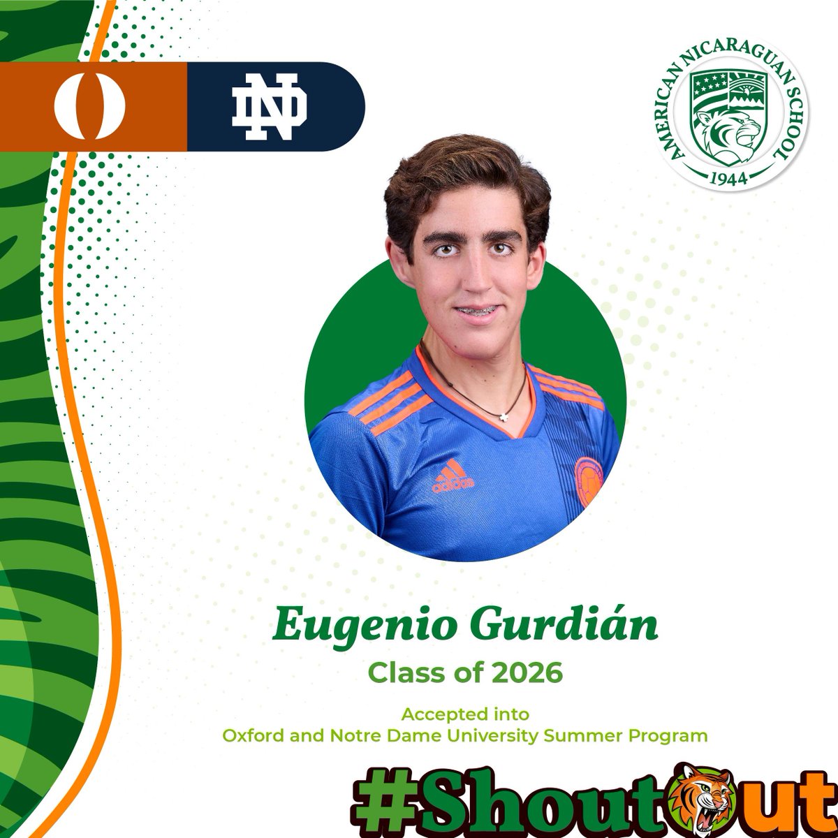 🌟 Let's give a huge #SHOUTOUT to Eugenio Gurdián who was accepted in Oxford and Notre Dame's Summer Programs. 🎉 He will be attending Business and Entrepreneurship in Oxford and Accounting in Notre Dame. #CONGRATS Eugenio! 🎓 #THISISANS