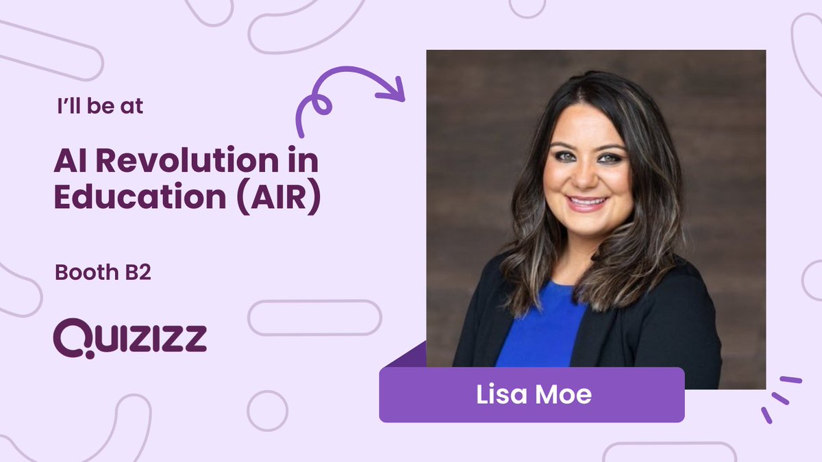 Let's go! @MissMoeTeaches will be in Booth B2 at the AI Revolution in Education Conference this weekend to share her knowledge of #EdTech and all things Quizizz. She is MOE-tivated. ☀️