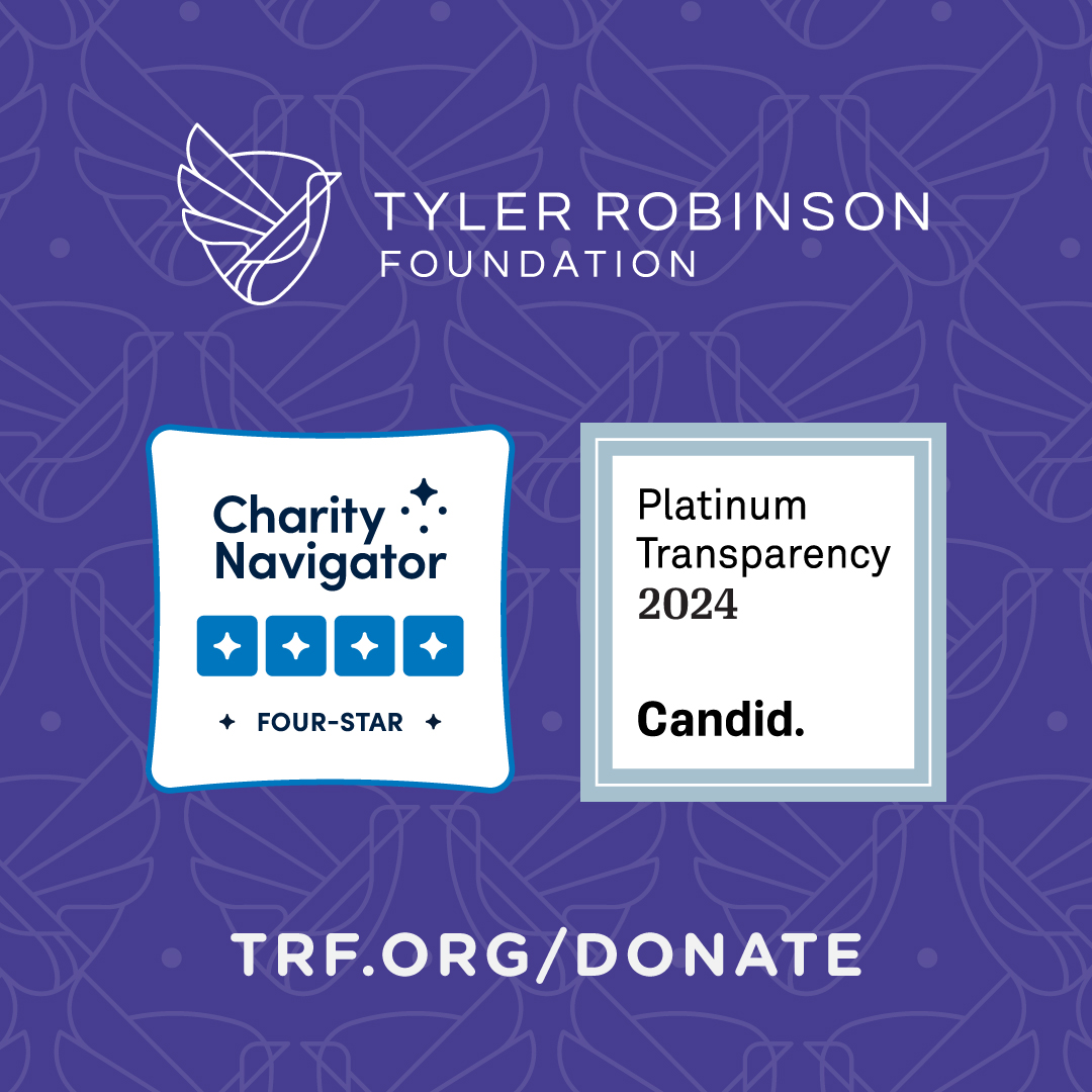 Elevate your impact & donate confidently to Tyler Robinson Foundation! 🌟 With our 4-star rating from @CharityNav and Platinum Transparency Seal from @GuideStarUSA, trust that your contribution makes a meaningful difference. Learn more & donate at trf.org/donate.