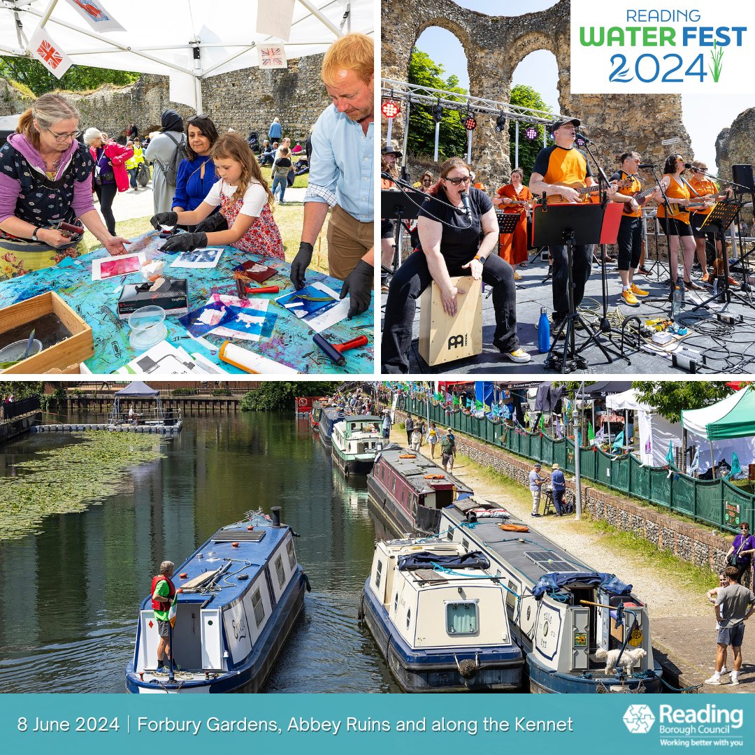 🎉 Join us on 8 June 2024 for the 35th anniversary of Reading #WaterFest! Explore the Kennet and Avon Canal's beauty and the Abbey's 900-year history. Enjoy workshops and activities supporting the Council's sustainability strategy. Stay with us for the updates! #rdguk