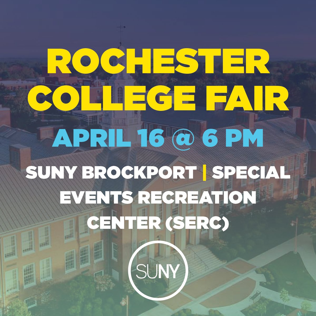 It’s College Fair Season! SUNY can’t wait to see you at the Rochester College Fair. Explore the options SUNY has to offer a find the campus that’s right for you. engage.suny.edu/register/?id=1…